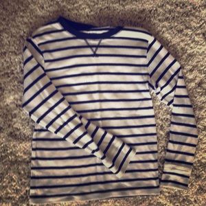 Long sleeve blue white striped t-shirt